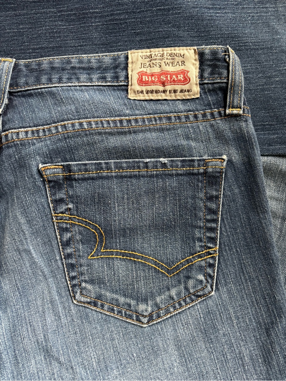 Big Star Vintage Denim Low-Rise Bootcut Jeans. 28R from Y2K era, Worn with Love.